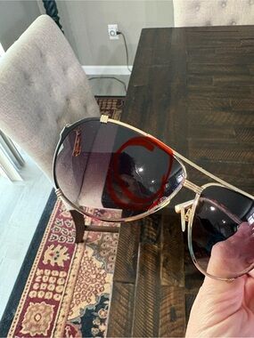 Dior Gold Frame Sunglasses with Gradient Brown Lenses